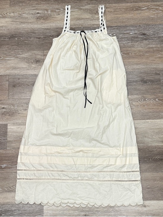 Anthropologie Dresses & Skirts - Anthropologie Cream Eyelet Maxi Dress with Black Tie